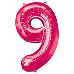 Pink Number 9 Foil Balloon - 34" - Fun Party Supplies - Party Supplies Online - Party Shop in The UK