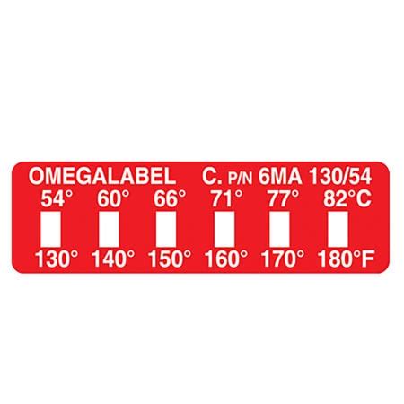 Non-Reversible, Six Point Horizontal Temperature Label | Omega