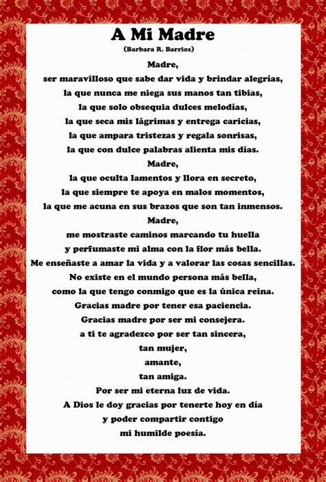 Poems For Mothers Day In Spanish - Design Corral