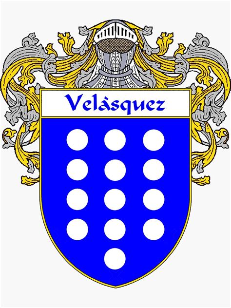 "Velasquez Coat of Arms/Family Crest" Sticker for Sale by carpediem6655 ...