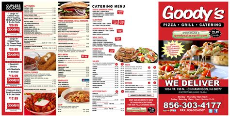 Goody's Pizza & Grill menu in Cinnaminson, New Jersey, USA