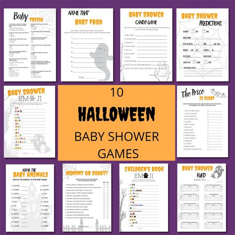 Halloween Baby Shower Games Halloween Party Games Baby - Etsy