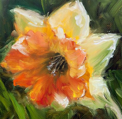 Daffodil Painting Narcissus Art Yellow Flower Canvas Artwork | Etsy