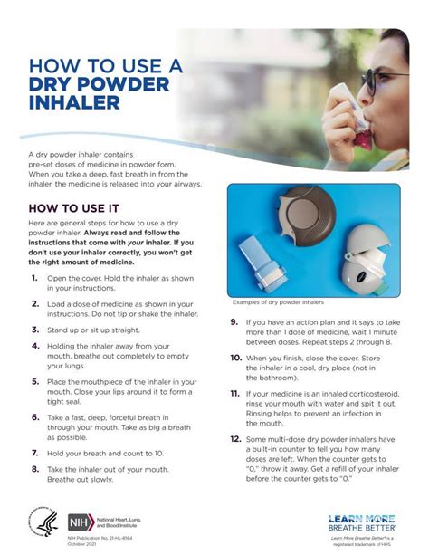 How to Use a Dry Powder Inhaler Fact Sheet | NHLBI, NIH