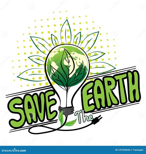 Save the Earth Logo Design Vector Stock Vector - Illustration of leaf, vectorillustration: 147355633