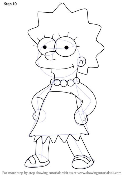 Learn How to Draw Lisa Simpson from The Simpsons (The Simpsons) Step by ...