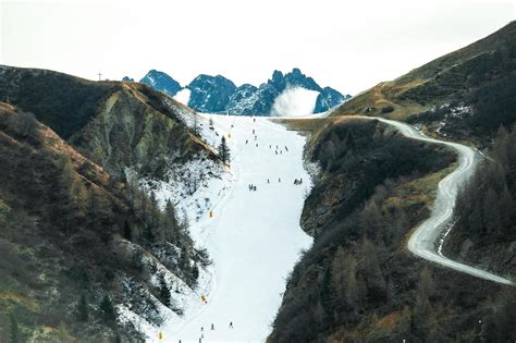 Ski slope with artificial snow 5254657 Stock Photo at Vecteezy