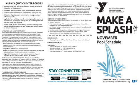 Kenosha YMCA Pool Schedule by Kenosha YMCA - Issuu