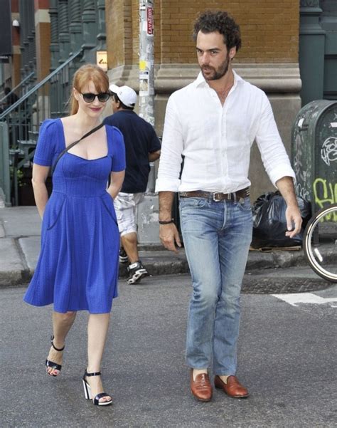 JESSICA CHASTAIN and Gian Luca Passi de Preposulo Out and About in New ...