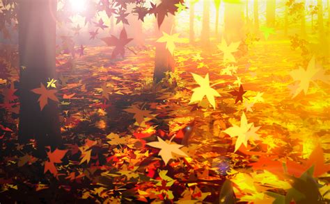 4K, fallen leaves, anime, nature, leaves, fall, HD Wallpaper | Rare Gallery