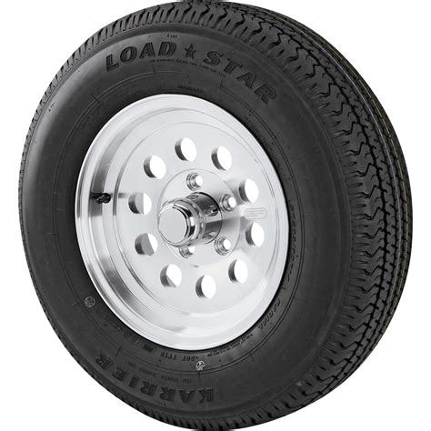 Kenda Loadstar Karrier Aluminum 14in. Bias-Ply Trailer Tire and Wheel Assembly — ST205/75D-14, 5 ...