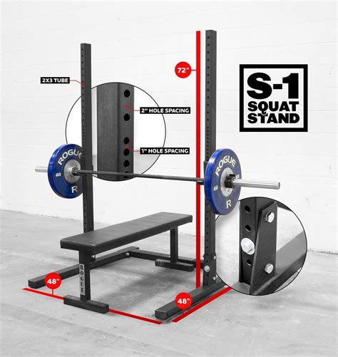 Rogue S-1 Squat Stand - Weight Training - 72" Squat Rack Weight Training, Weight Lifting ...