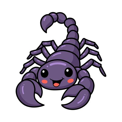 Cute purple scorpion cartoon character 13210051 Vector Art at Vecteezy