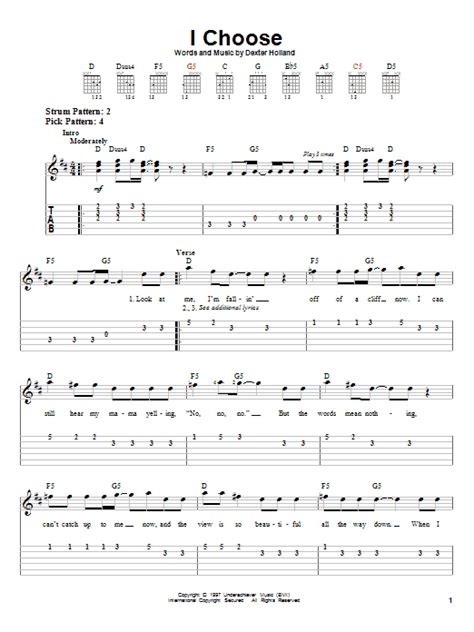 I Choose by The Offspring - Easy Guitar Tab - Guitar Instructor