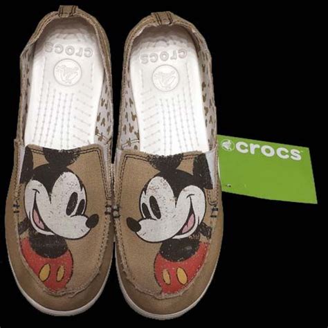 Disney Womens Crocs Shoes - Melbourne Mickey Distressed Loafers | Crocs shoes women, Women's ...