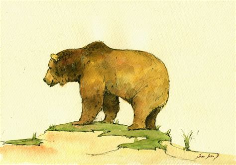 Grizzly bear watercolor painting Painting by Juan Bosco