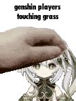 Genshin Touch Grass Sticker - Genshin Touch grass Touching grass - Discover & Share GIFs