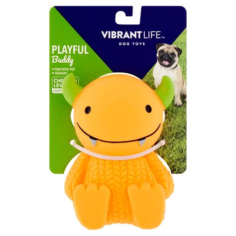 Vibrant Life Playful Buddy Latex Monster Dog Toy, Character May Vary ...