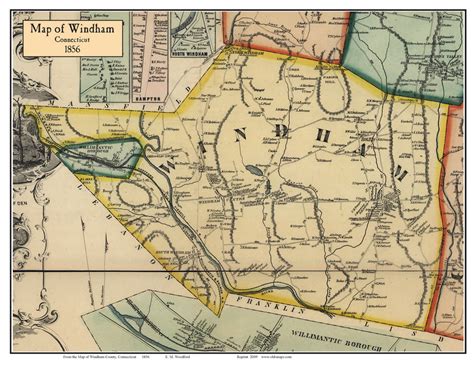 Windham County CT Single Map Reprints