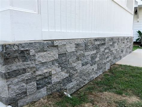 Use AIRSTONE to cover unsightly cement block foundation! | House foundation, Airstone, Stone ...