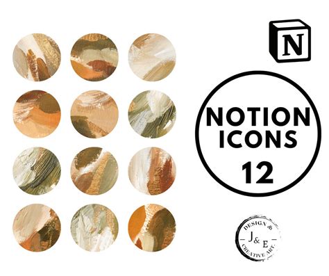 Notion Icons, Notion Aesthetic, Abstract Boho Notion Icons, Notion Icon ...