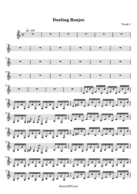 Dueling Banjos Sheet Music - Dueling Banjos Score • HamieNET.com