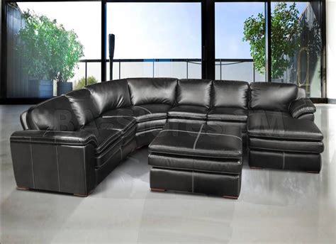 Dark Gray Leather Sectional - Divani Casa Maine Modern Dark Grey Eco ...