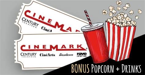 2 Cinemark Theatres Movie Tickets + 2 Drinks + 2 Popcorn + $50 ...