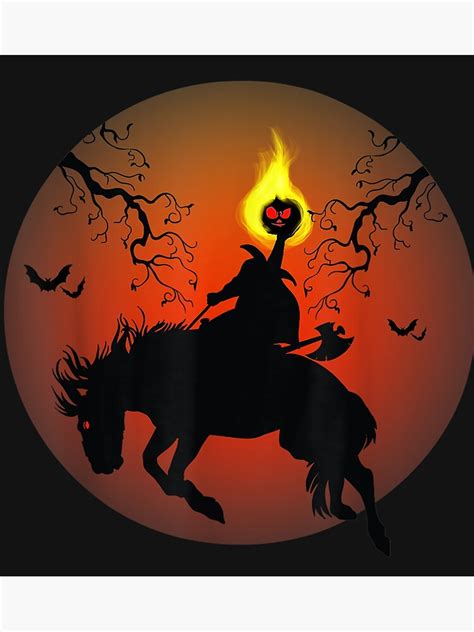 "Vintage Headless Horseman Silhouette" Poster for Sale by LaThresRice | Redbubble