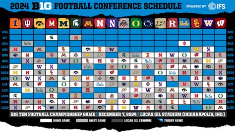 Big Ten Conference Releases 2024 Football Schedule