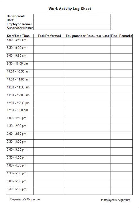 FREE 5+ Activity Log Samples in PDF | MS Word | Excel