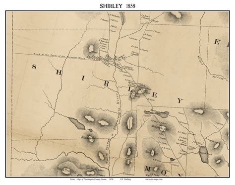 Shirley, Maine 1858 Old Town Map Custom Print - Piscataquis Co. - OLD MAPS