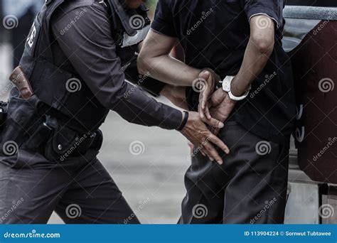 Police Steel Handcuffs,Police Arrested,Professional Police Officer Has ...