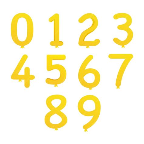 Premium Vector | Yellow balloon numbers collection