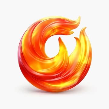 Premium Photo | 3d render round warm orange fire flame icon Realistic hot sparks light gas logo ...