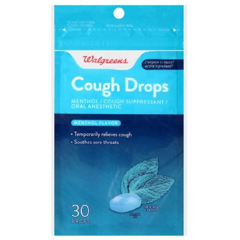 Walgreens Menthol Flavor Cough Drops, 30 ct - Kroger