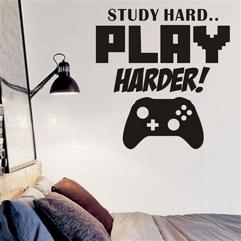 Creative Study Hard PLAY HARDER Decorative Wall Stickers | Wish