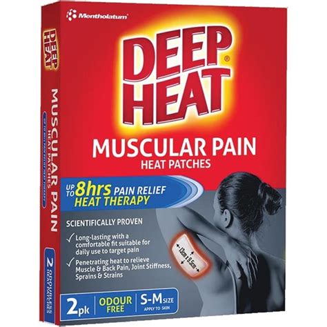 Deep Heat Muscular Pain Heat Patches 9.5cm x 13cm X 2 - Med One