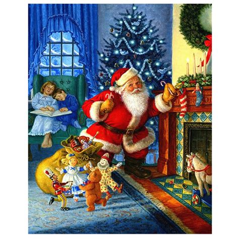 Christmas Diamond Painting Santa Claus Rhinestones Pictures Diamond Art ...