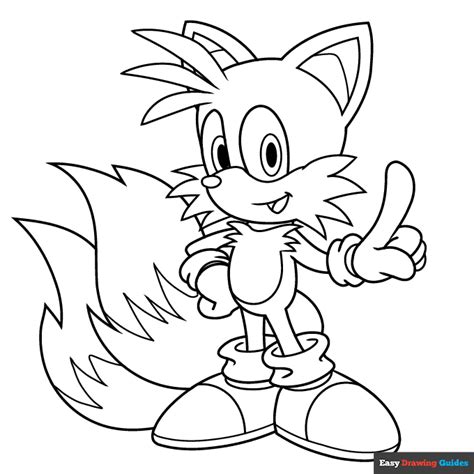 Miles Tails Prower from Sonic the Hedgehog Coloring Page | Easy Drawing ...