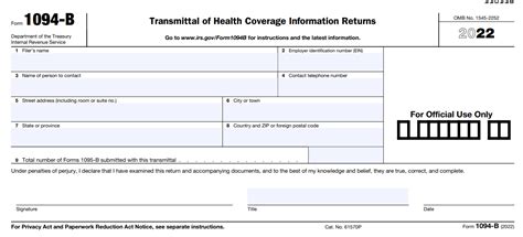 IRS Form 1094-B for 2022| Form 1094-B Electronic Filing