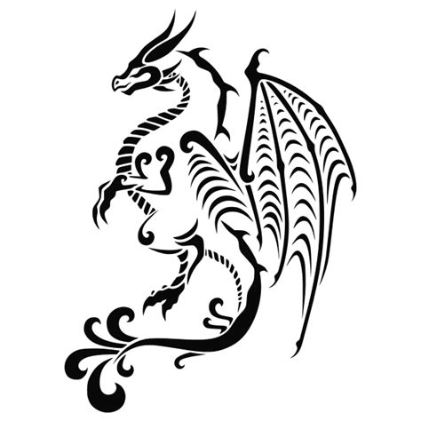 Dragon Tattoo Stencil Art | Free SVG