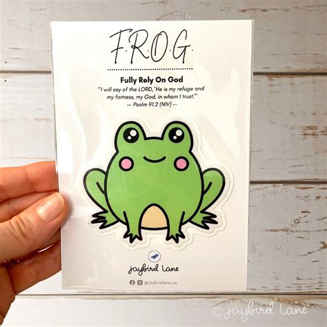 Frog Sticker, Vinyl Sticker, Laptop Sticker, Water Bottle Sticker, Cute ...