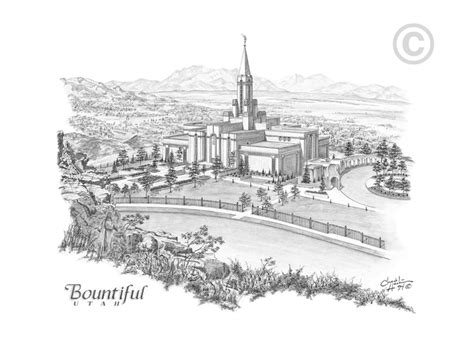 Bountiful Utah Temple - Sketch in Temple Prints | LDSBookstore.com (#CH-SKETCH-BOUNTIFUL)