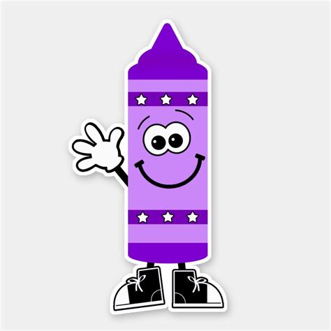 Cutie Cartoon Purple Crayon Vinyl Sticker | Zazzle | Purple crayon, Red crayon, Vinyl sticker