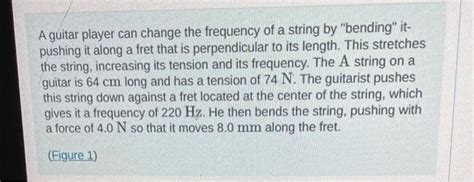 Solved A guitar player can change the frequency of a string | Chegg.com