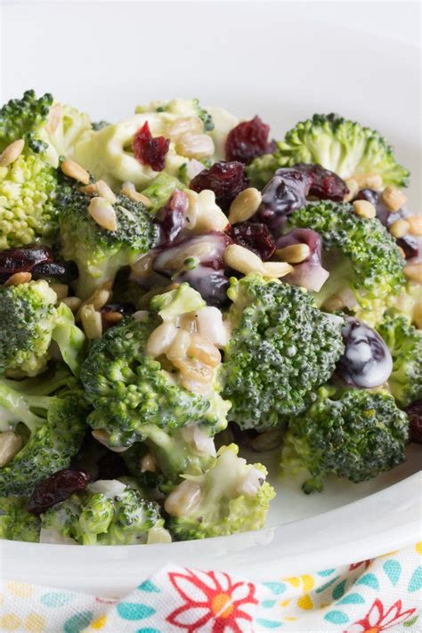 Broccoli Salad with Dried Cranberries and Sunflower Seeds Brocolli ...