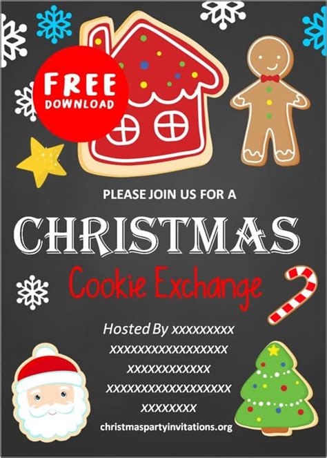 Free Printable Christmas Cookie Exchange Invitations Templates – Christmas Invitations