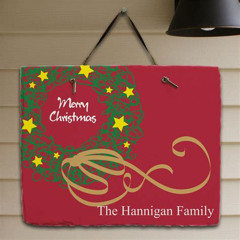 Personalized Christmas Wreath Plaque | GiftsForYouNow