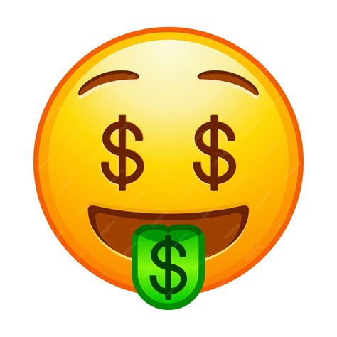 Premium Vector | Top quality emoticon Dollar eyes emoji Money face ...